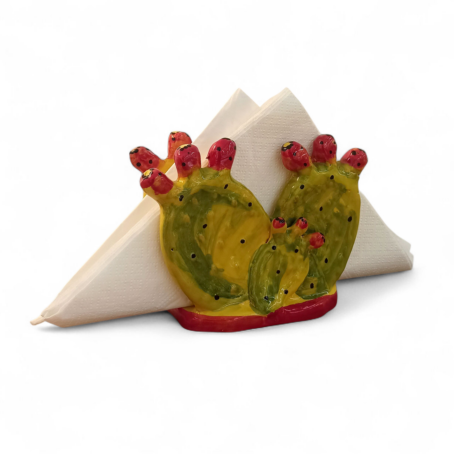 Porta Tovaglioli 13cm in Ceramica Siciliana "cactus"