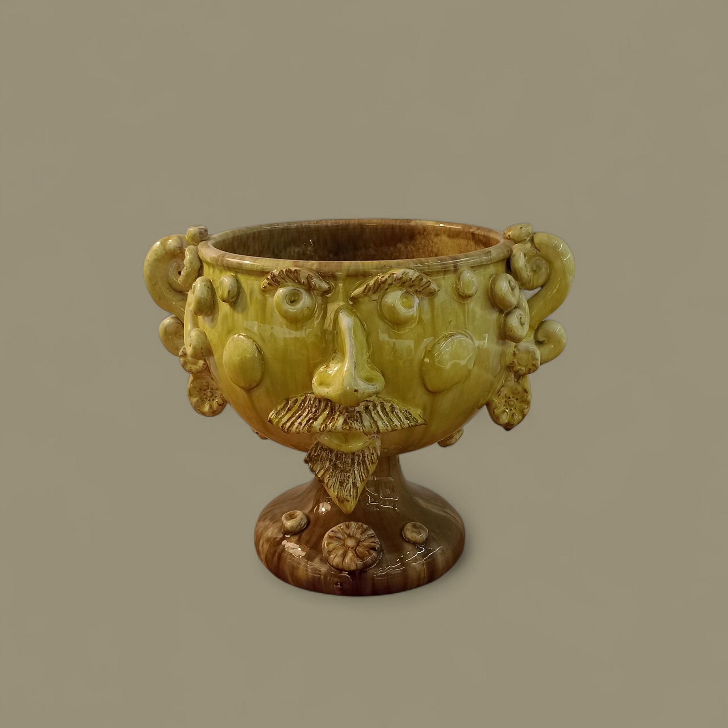 Vaso Portapiante in Ceramica Siciliana di Santo Stefano di Camastra