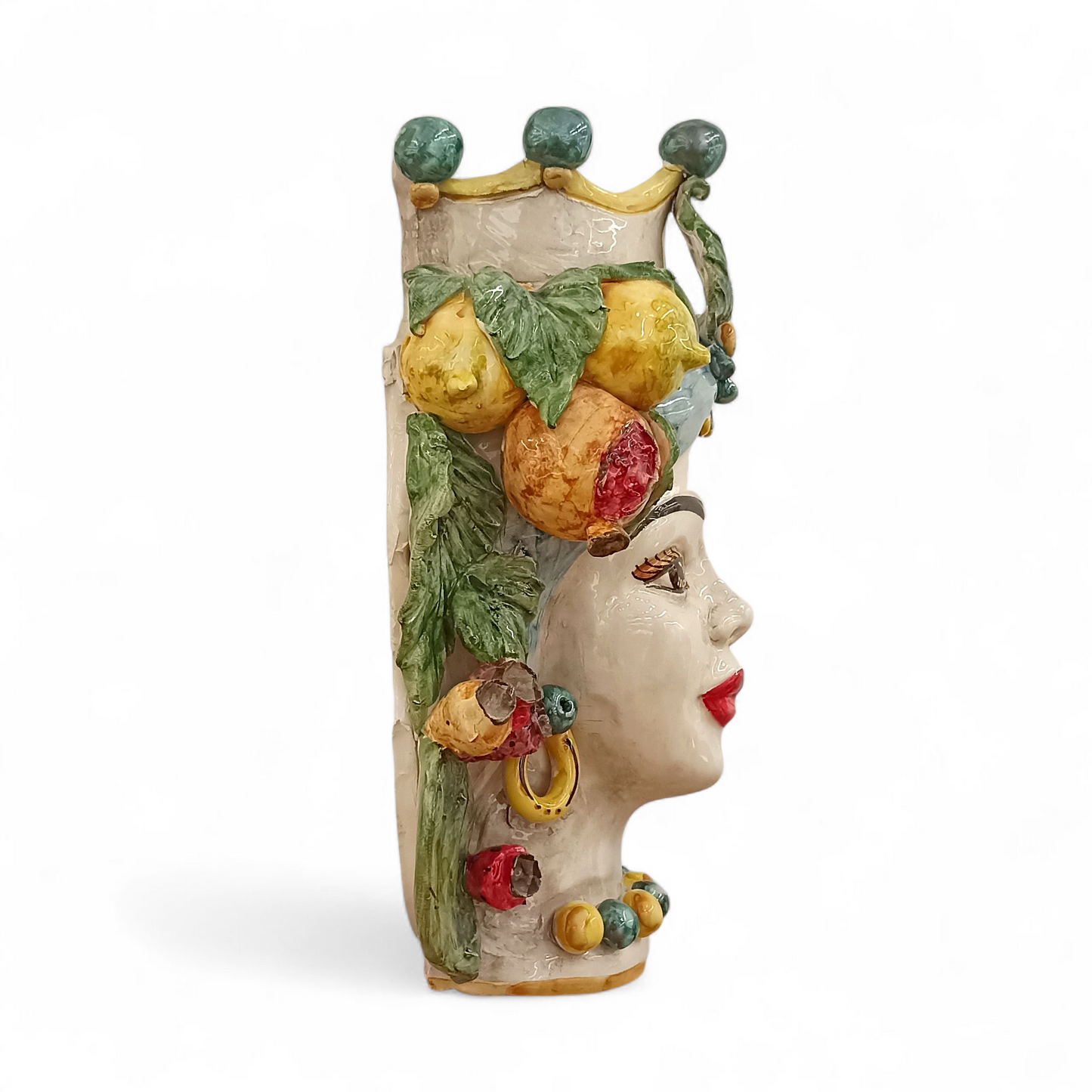 Mascherone 40cm Testa di Moro da Parete in Ceramica Siciliana di Caltagirone