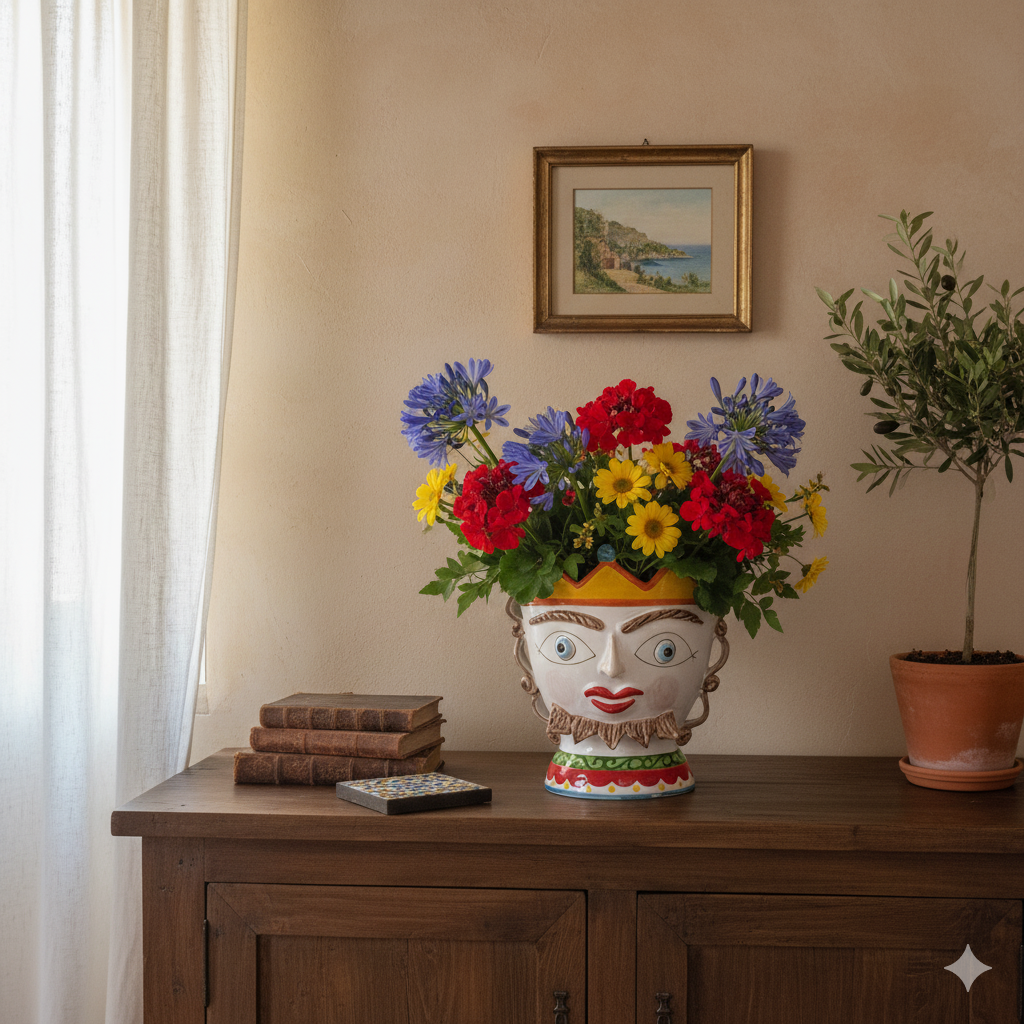 Sicilian Ceramic Head ''king''