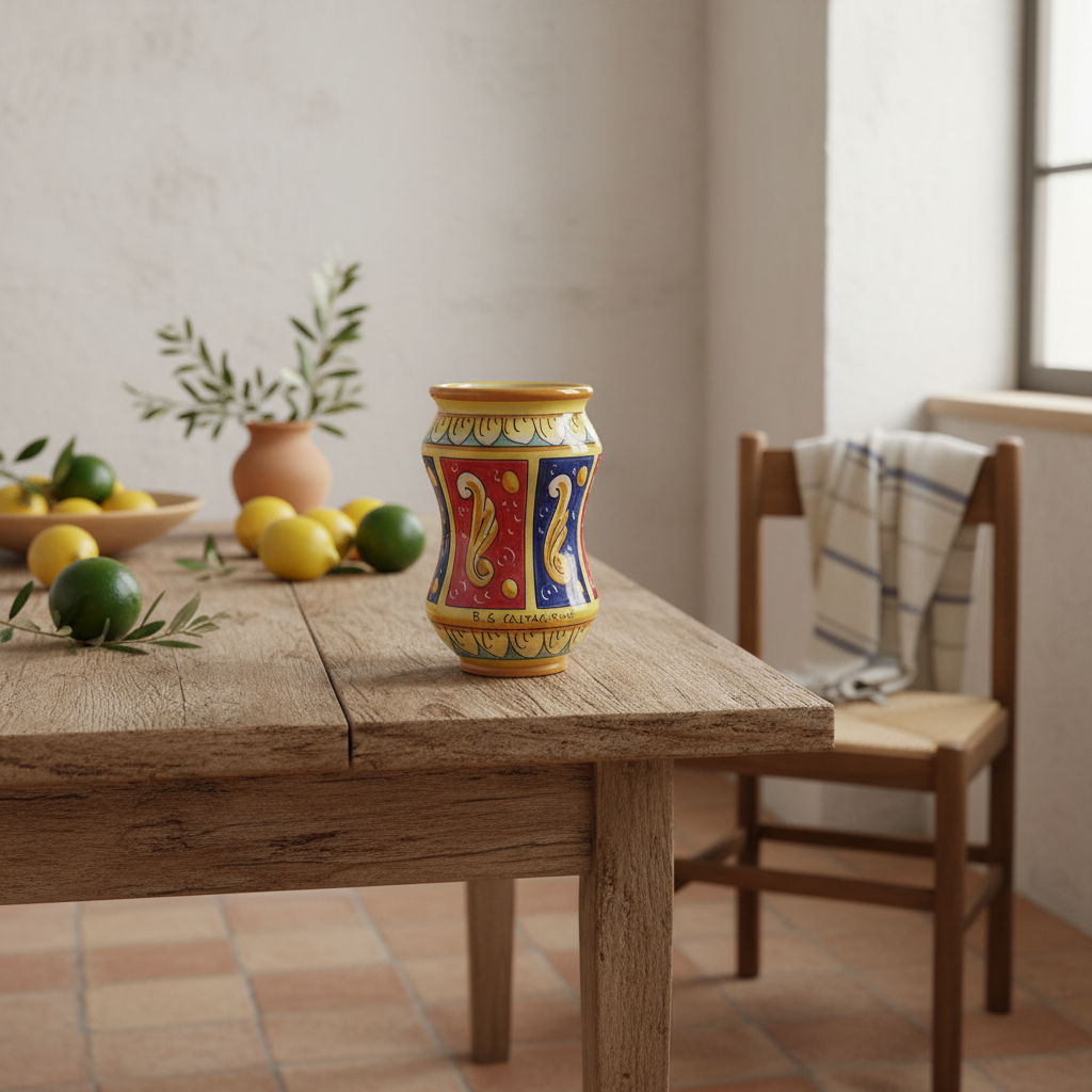 Portafiori 20cm in Ceramica Siciliana di Caltagirone