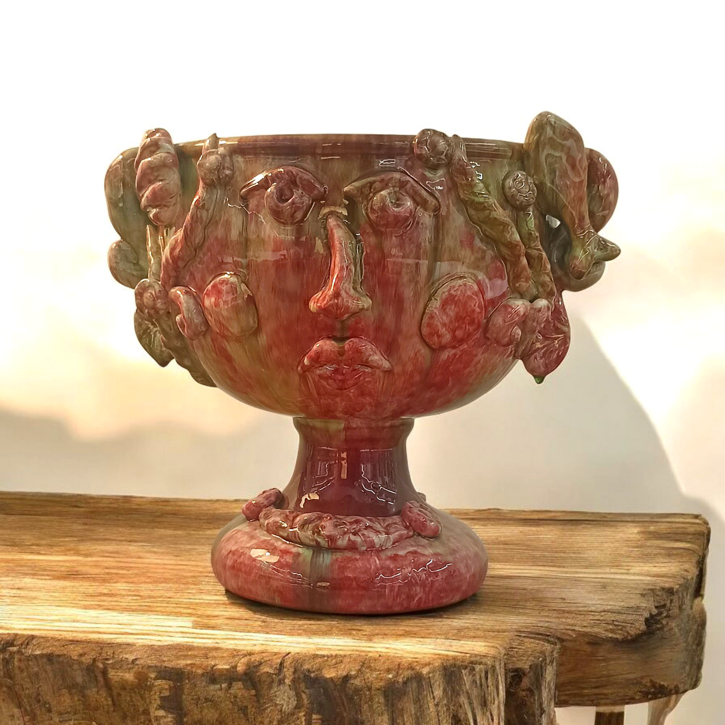(Copia) Testa Antropomorfa in Ceramica Artistica Siciliana di Santo Stefano di Camastra