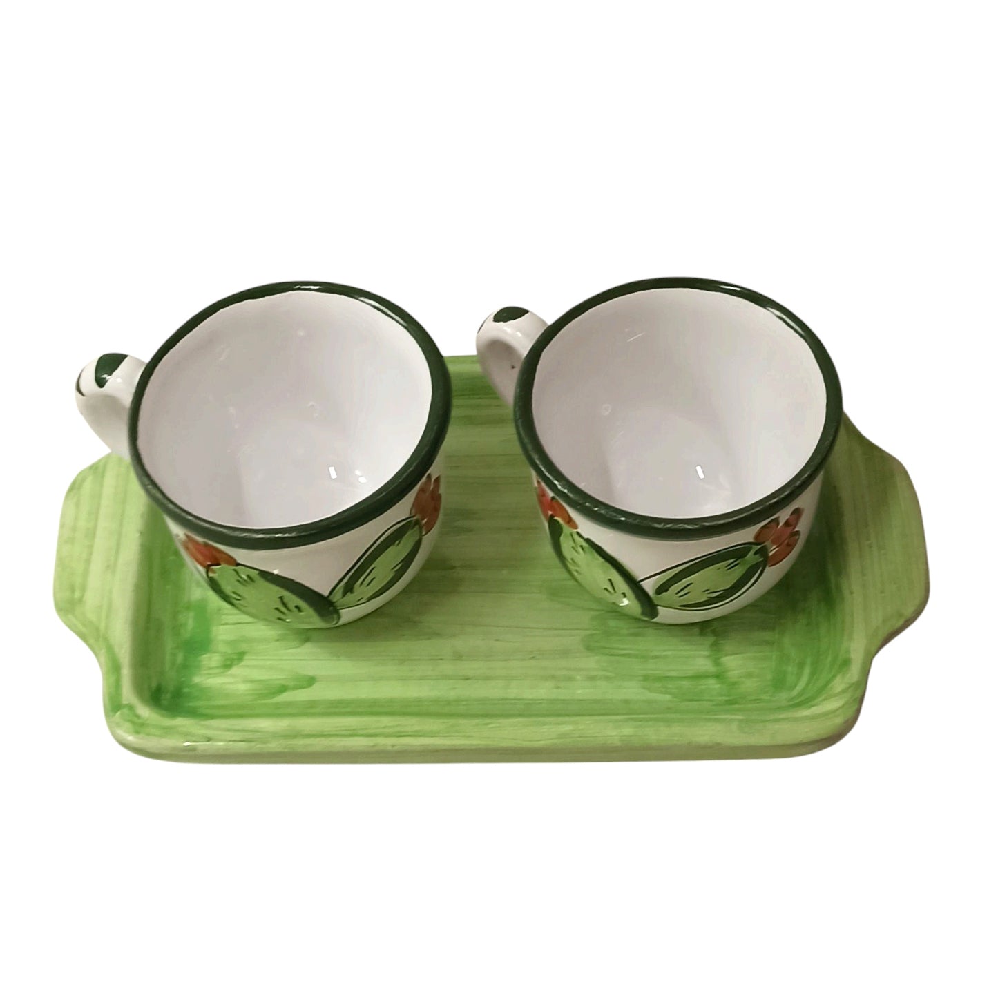 tazzine per il caffe in ceramica decorata a caltagirone