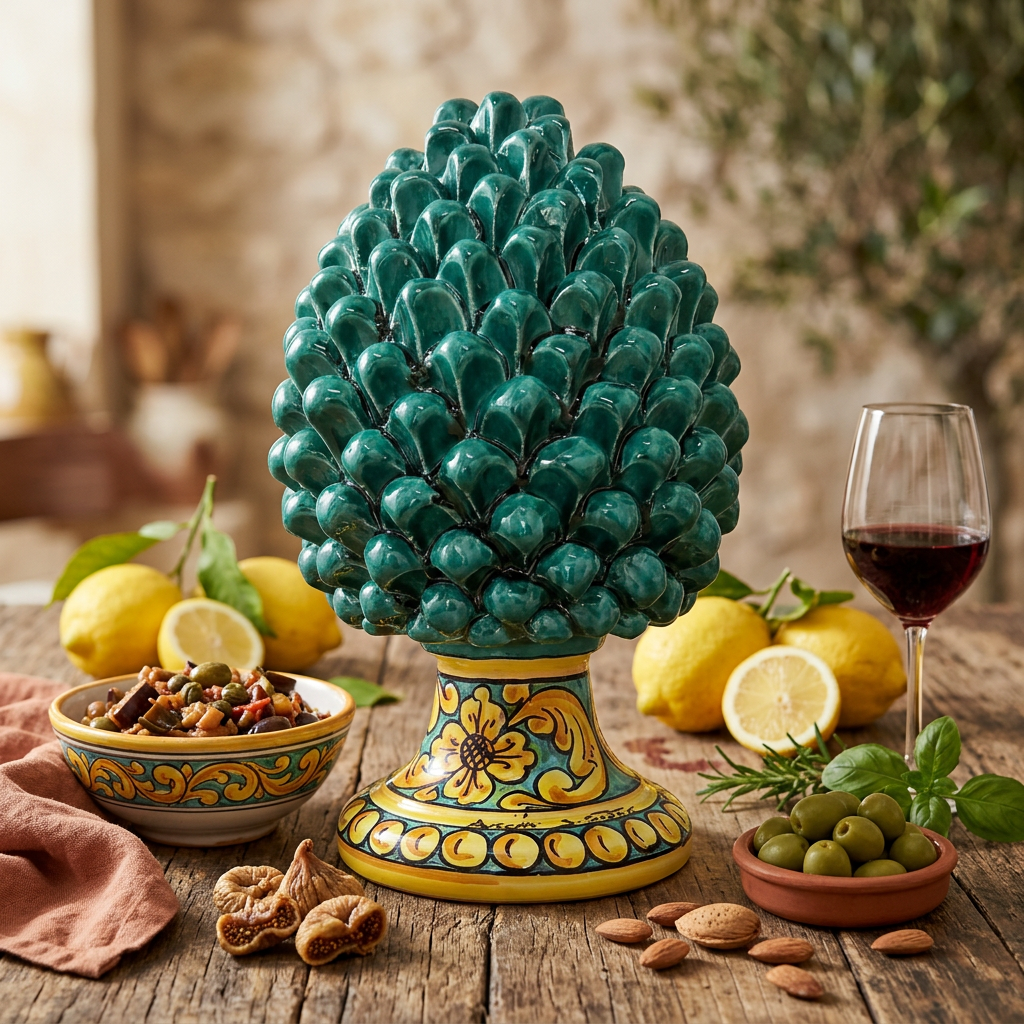 green sicilian pine cone