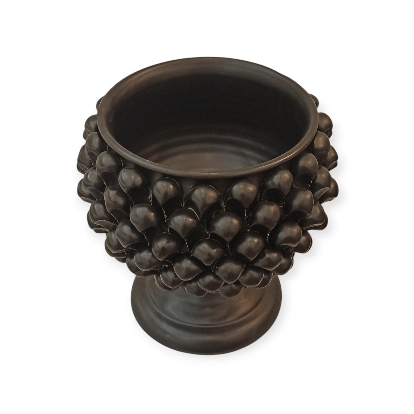 Sicilian ceramic plant holder black