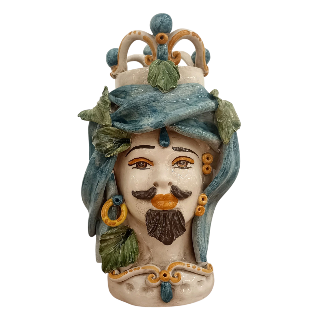 testa decorata in ceramica di Caltagirone