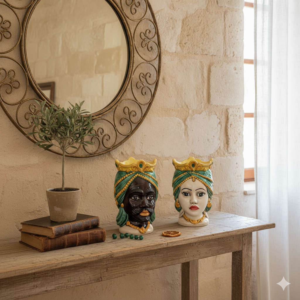 coppia teste siciliane di caltagirone