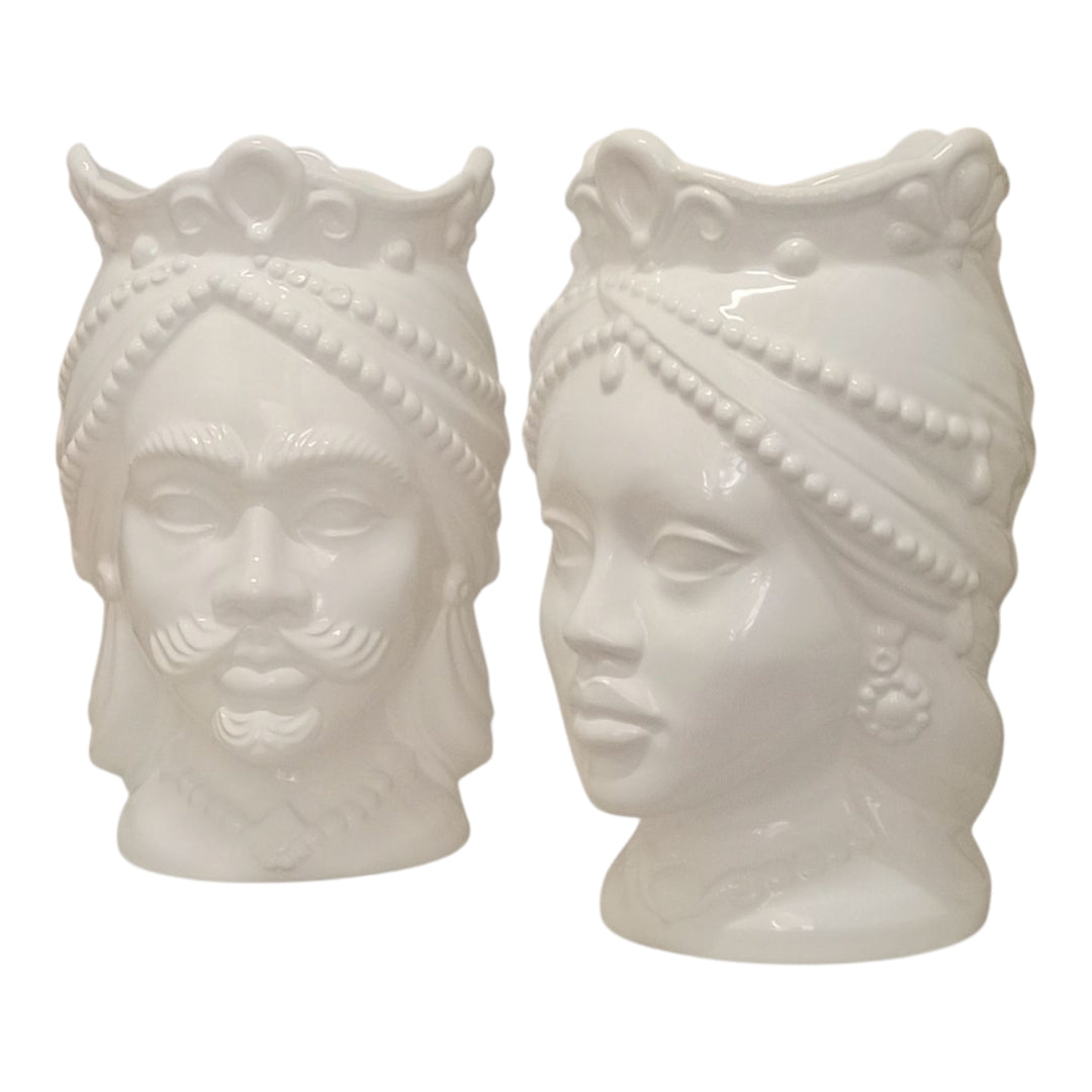 teste in maiolica bianca