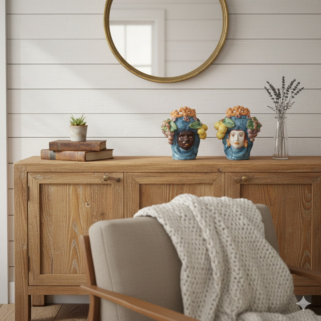 testine siciliane in maiolica