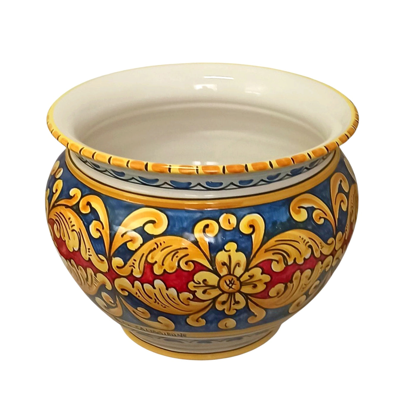 vaso siciliano per esterni in ceramica siciliana di caltagirone