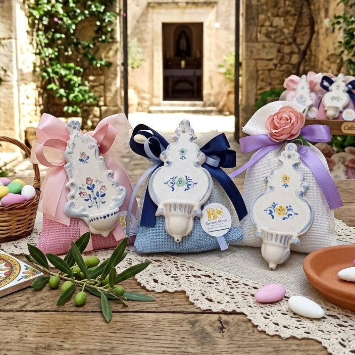 Acquasantiera maiolica di Caltagirone 
