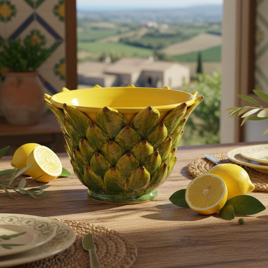 Acanthus Saucer in Sicilian Ceramic 28cm from Santo Stefano di Camastra - Made in Italy 