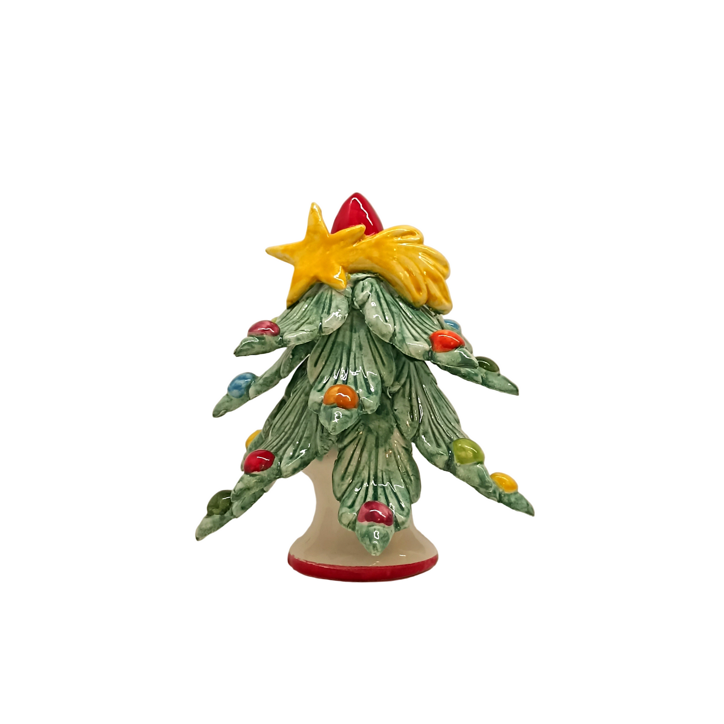 Alberello di Natale decorato a mano in ceramica