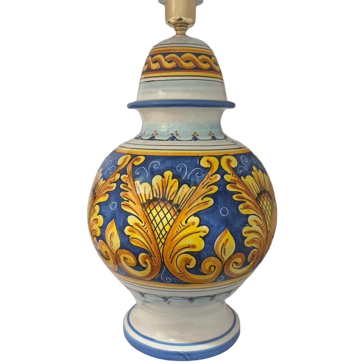 Lume completo in ceramica siciliana fatta a mano da maestro artigiano