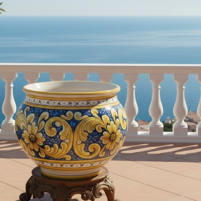 Cache-pot maiolica di Caltagirone 