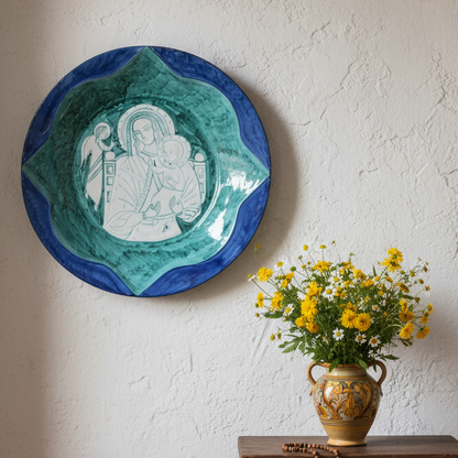 Piatto immagine sacra "madonna col bambino"