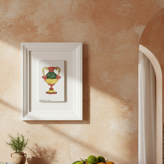 Carta da gioco modiano in maiolica Siciliana 