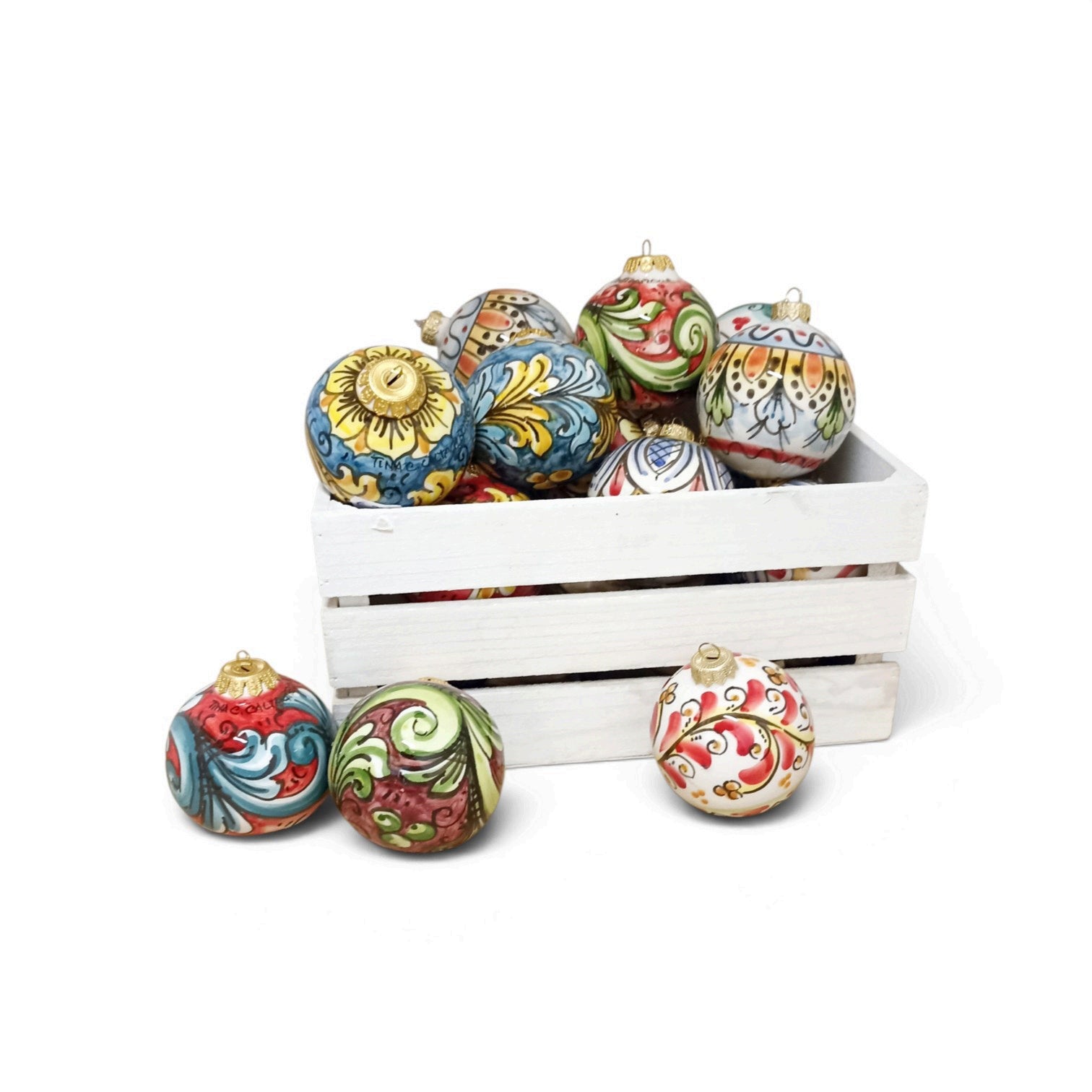 Christmas balls in sicilian majolica online