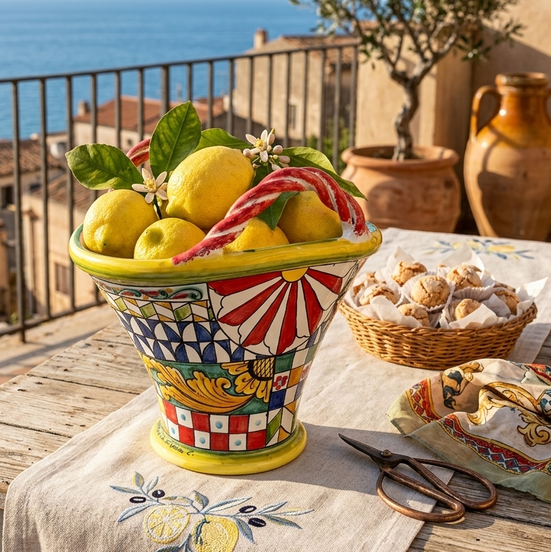 Coffa in ceramica di caltagirone