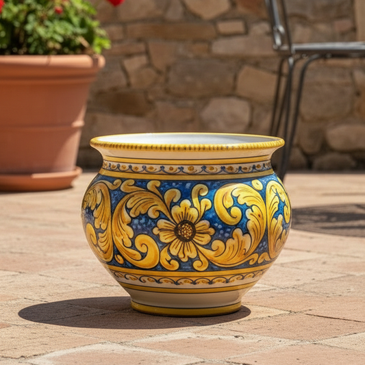 Portavaso 30cm in Ceramica Siciliana di Caltagirone