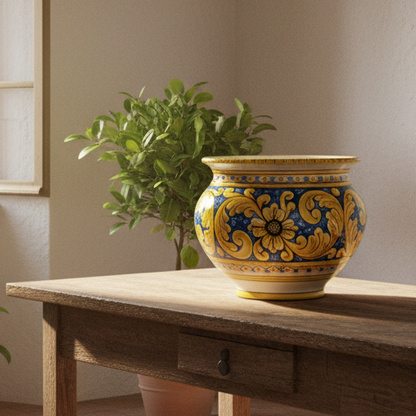 Portavaso 30cm in Ceramica Siciliana di Caltagirone