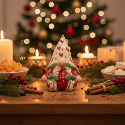 GNOMO IN CERAMICA DECORATO