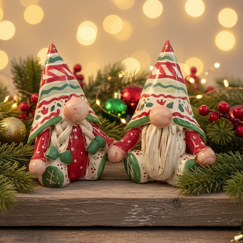 Gnomo di natale in ceramica Thun