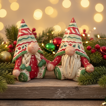 Gnomo di natale in ceramica Thun