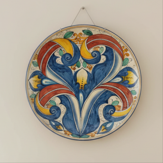  Ornamental Plate d 44cm in Sicilian Majolica from Sciacca