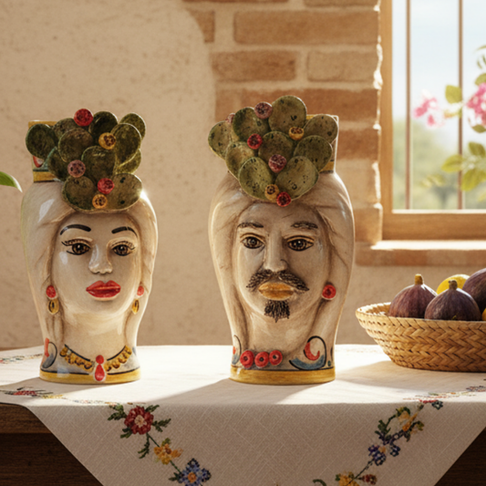 Teste di Moro 19cm Ceramica Siciliana di Caltagirone