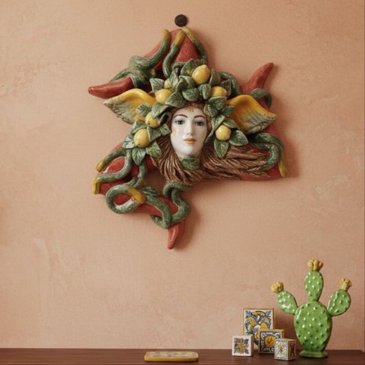 Trinacria Siciliana 28cm in Ceramica Artistica di Caltagirone