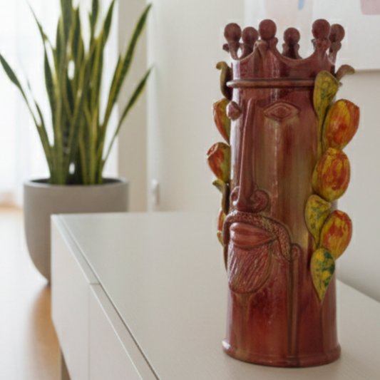 Testa di Moro Paladino 50cm in Ceramica Siciliana di Santo Stefano di Camastra