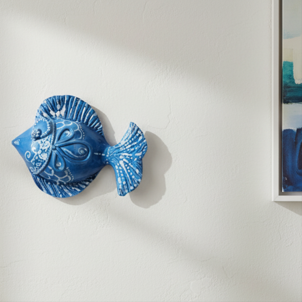 Pesce 30cm in Ceramica Siciliana 30cm da Appendere al Muro
