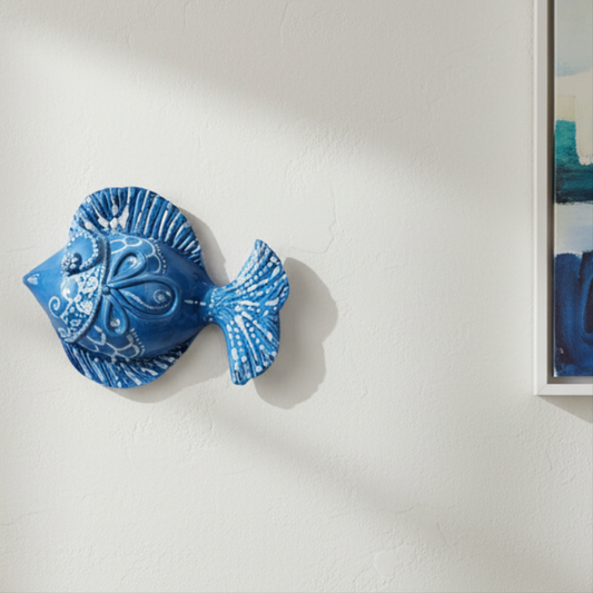 Pesce 30cm in Ceramica Siciliana 30cm da Appendere al Muro