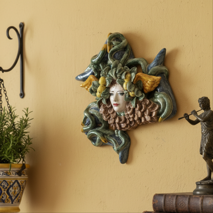 Trinacria Siciliana 28cm in Ceramica Artistica di Caltagirone