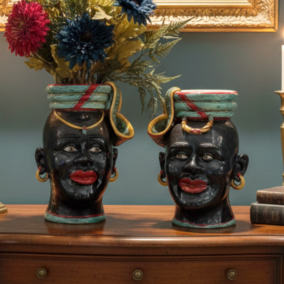 Teste di Moro 30cm in Ceramica Artistica Siciliana di Caltagirone