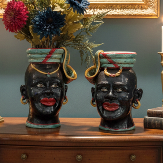 Teste di Moro 30cm in Ceramica Artistica Siciliana di Caltagirone