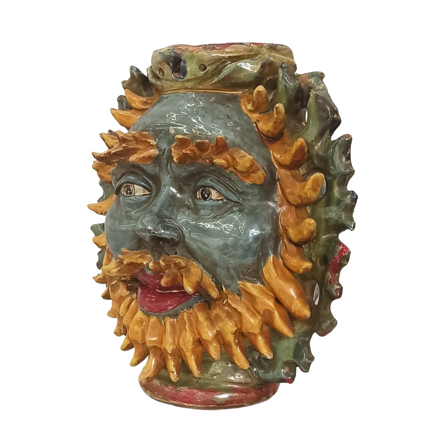 Vaso Fiasco in Ceramica Siciliana di Caltagirone