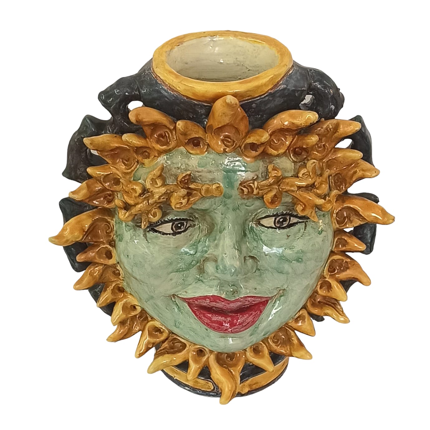 Vaso Fiasco in Ceramica Siciliana di Caltagirone