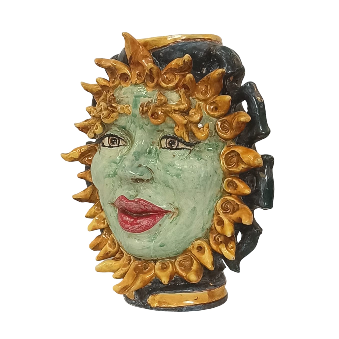 Vaso Fiasco in Ceramica Siciliana di Caltagirone