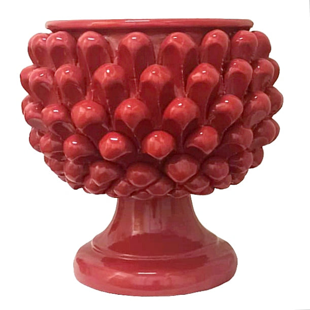 Pigna ceramica caltagirone rossa fatta a mano