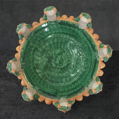 centrotavola civette ceramica caltagirone