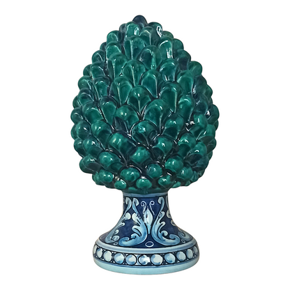 Pigna Decorata in Ceramica Siciliana Verde