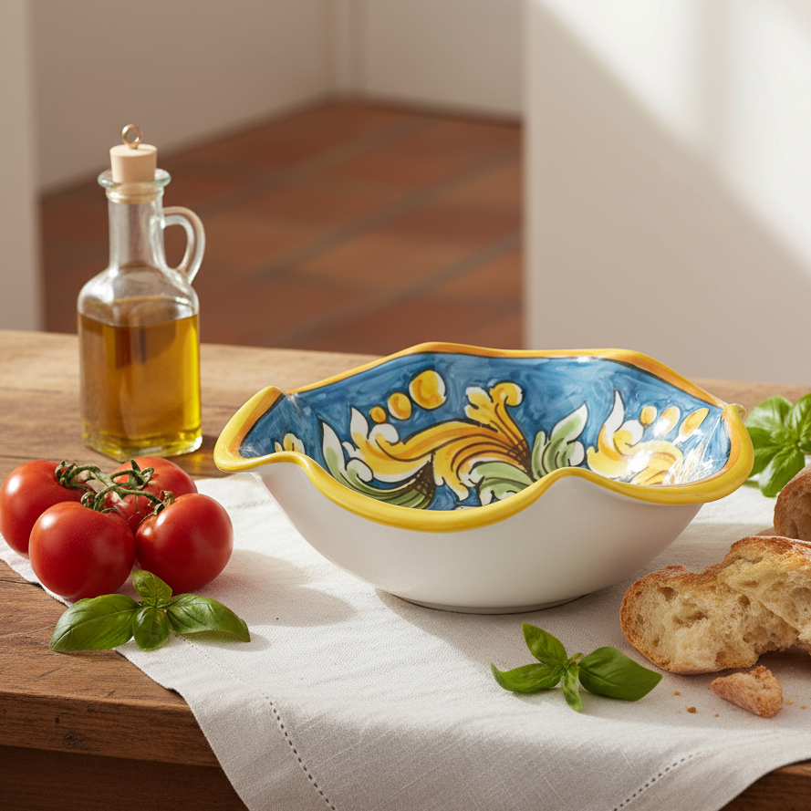 Centrotavola in maiolica Siciliana