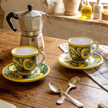 Italian coffee cup in Sicilian majolica