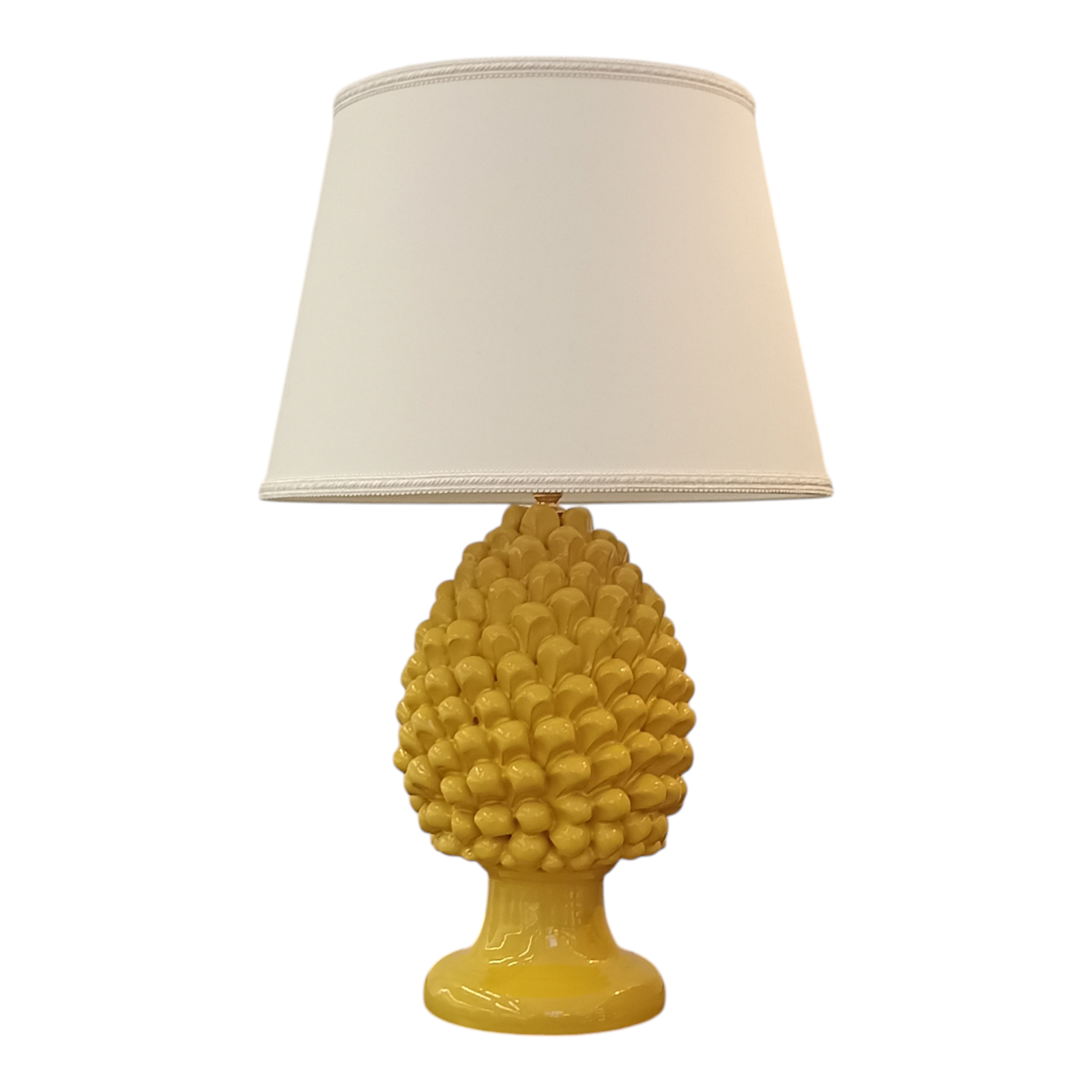 Lume pigna Giallo  in ceramica di caltagirone