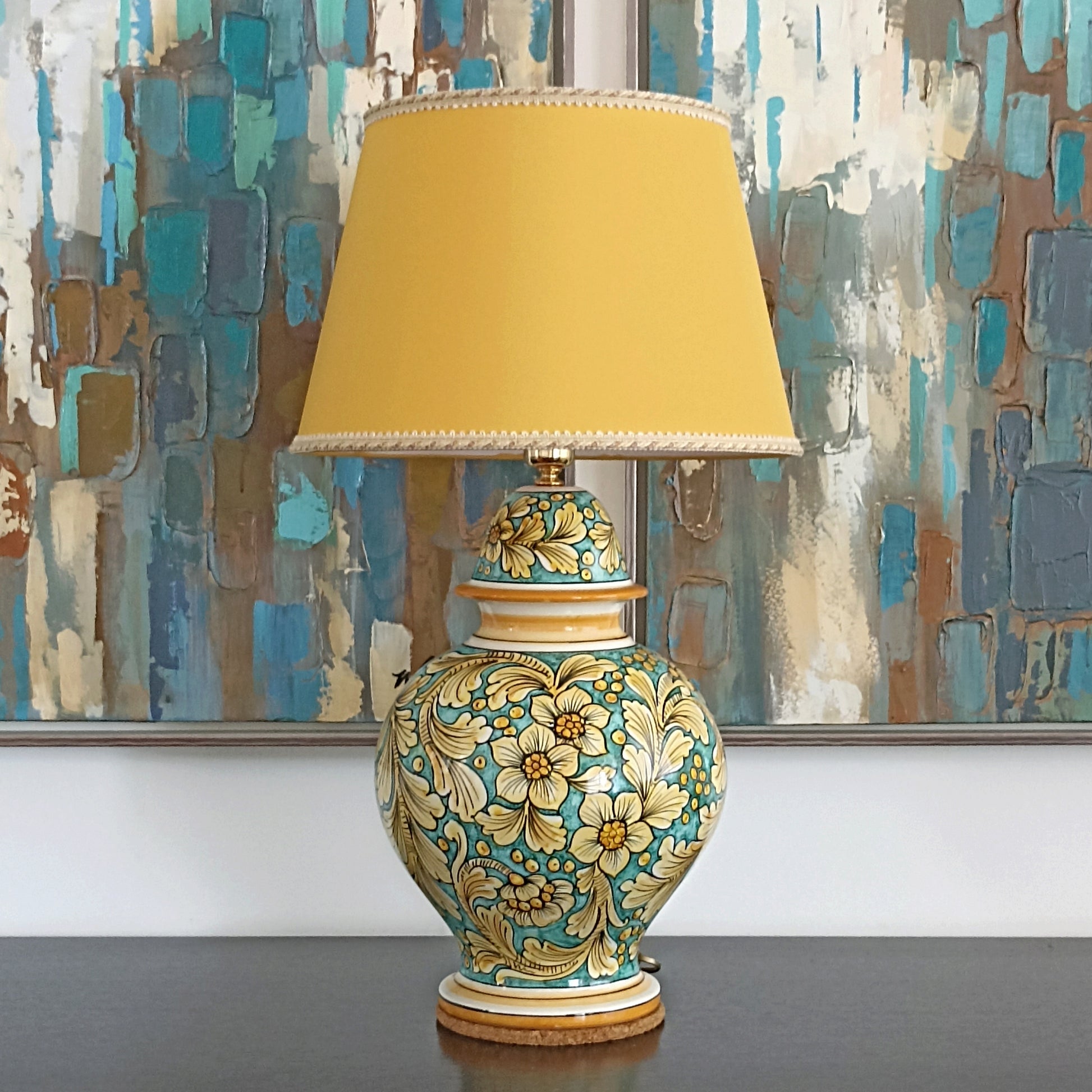 Lampada Caltagirone decorata a mano