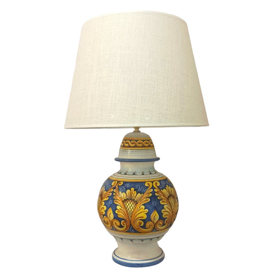 Lume da scrivania in maiolica siciliana fatta  a mano