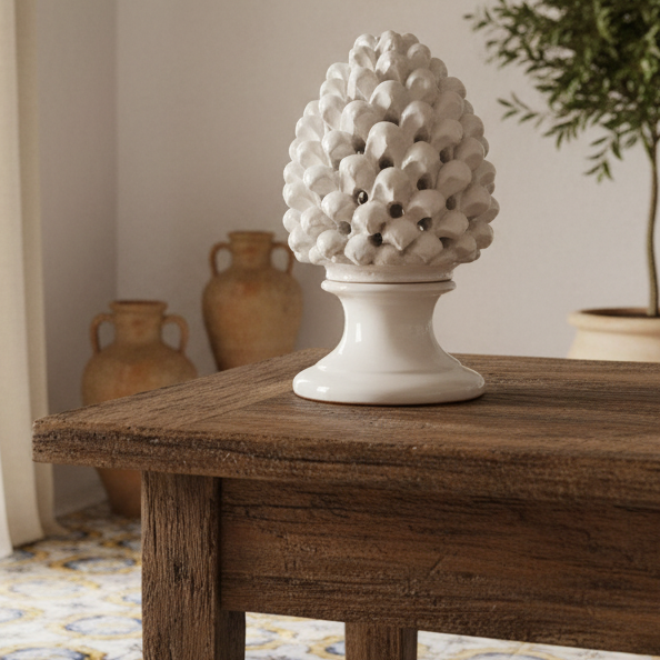 Lampada pigna Caltagirone traforata