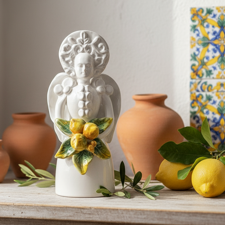 Matrangela Siciliana in ceramica bianca 